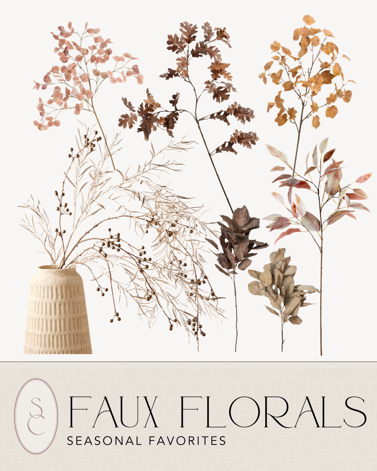 Celebrating in Style: Thanksgiving Tablescapes, Fashion Finds & More | faux florals, autumn leaves, faux stems, autumn leaf stems, fall decor, thanksgiving decor, centerpiece