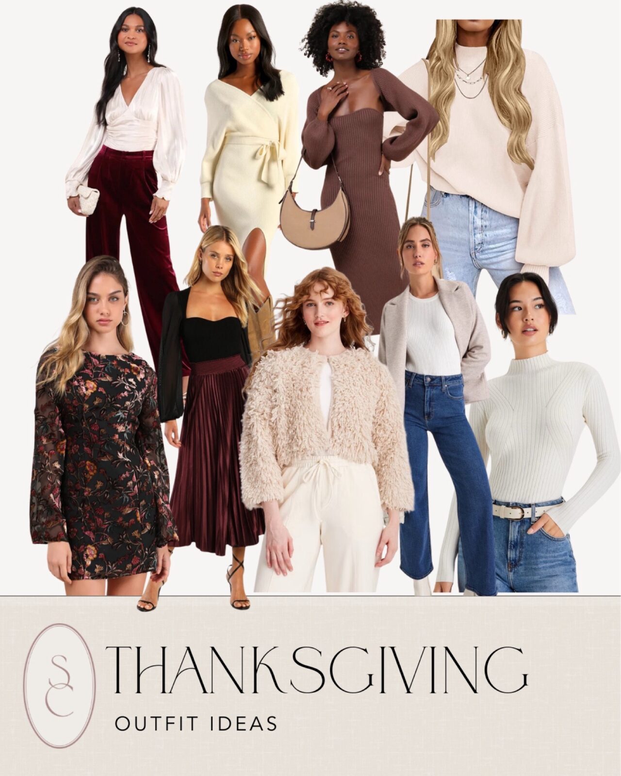 Celebrating in Style: Thanksgiving Tablescapes, Fashion Finds & More | thanksgiving outfits, thanksgiving outfit, holiday outfits, cute dresses, pleated skirts, dress shrug set, velvet dress, velvet pants, sweaters