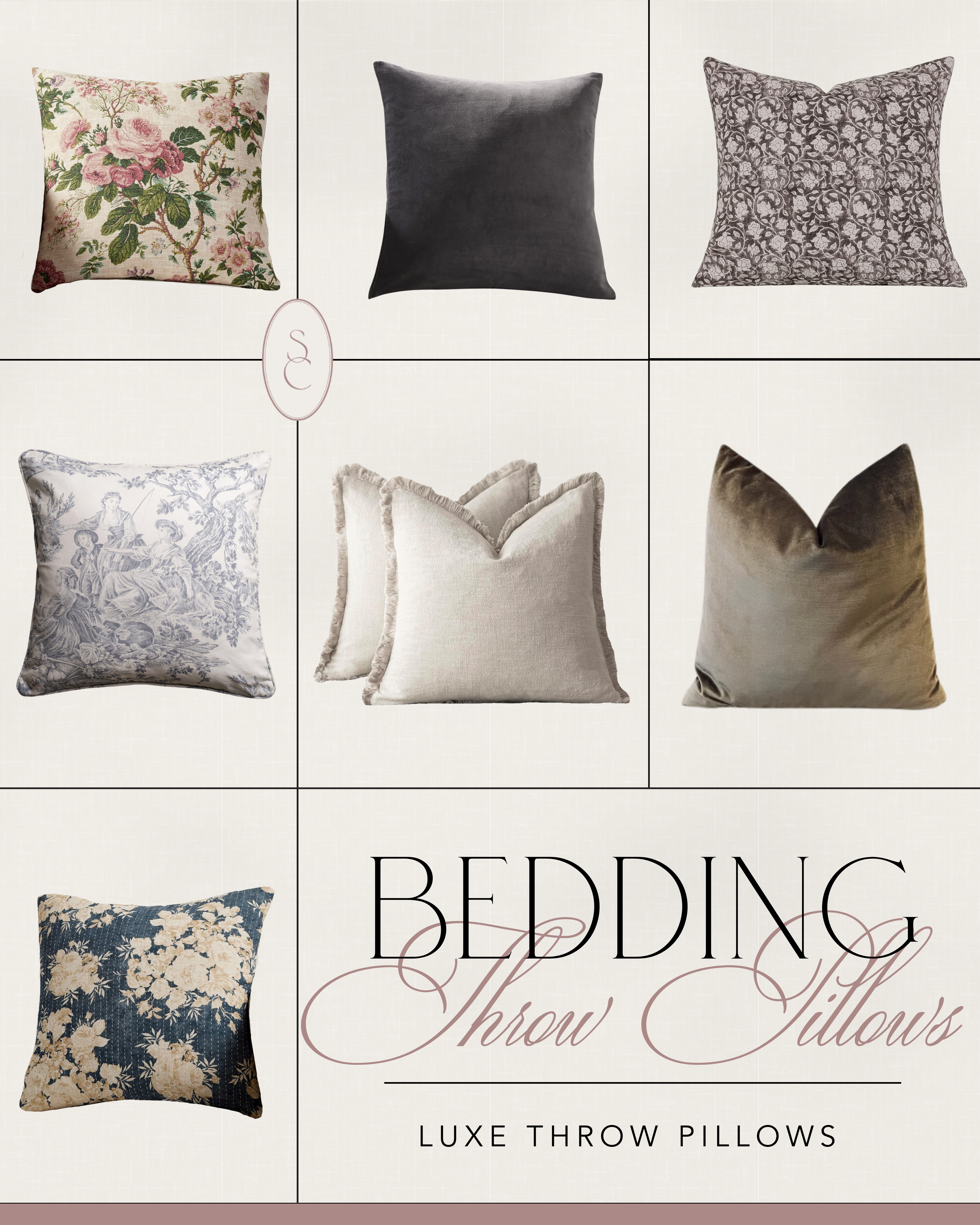 The Ultimate Bedding Guide: Essentials for Your Best Sleep Yet | bedding, throw pillows, floral pillows, velvet pillows, accent pillows, bedroom inspo, pottery barn pillows, vintage florals