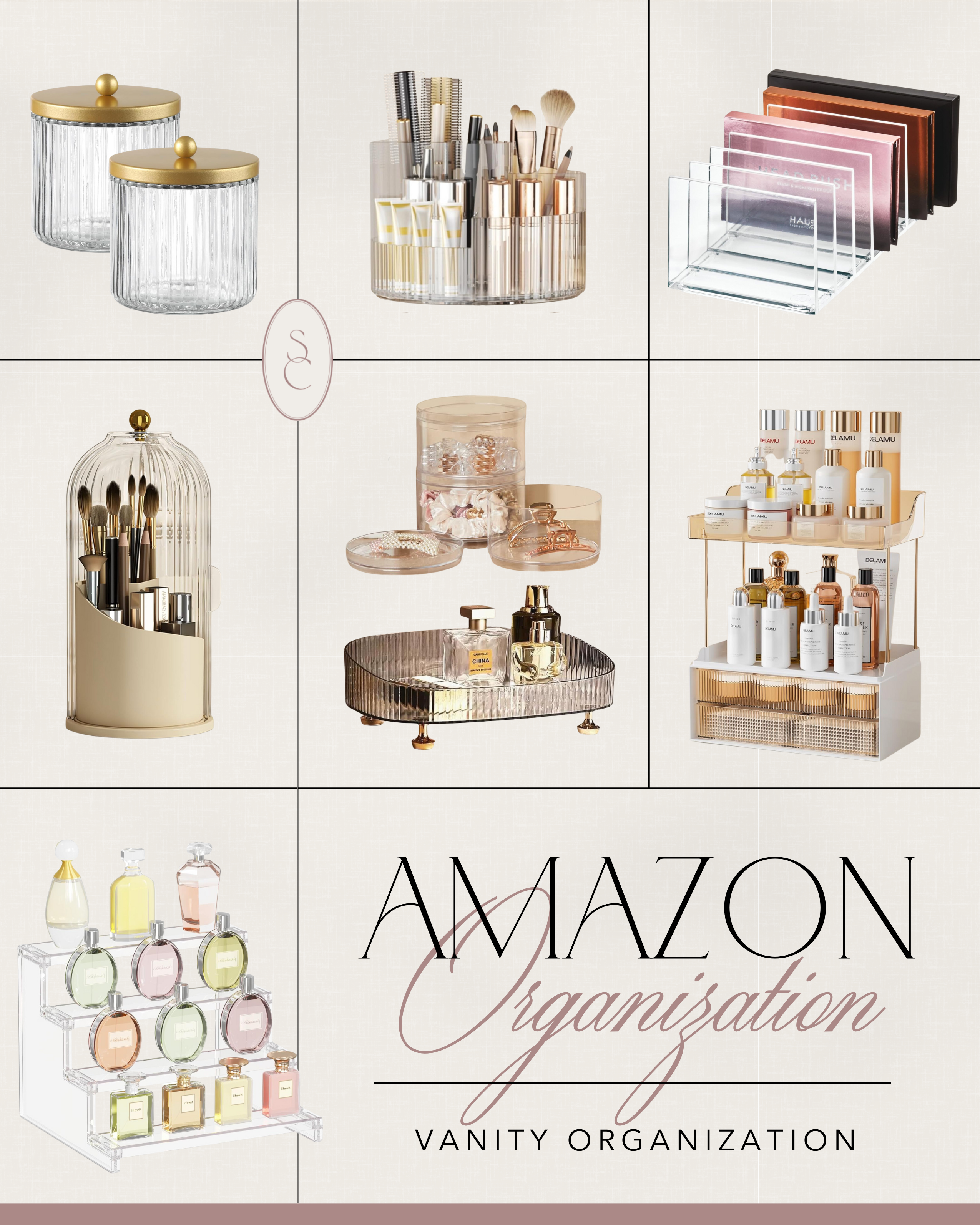 Organization Essentials | Starting The New Year Fresh : vanity space, vanity chair, vanity mirror, light up mirror, makeup organizers, makeup holders, perfume display, makeup display